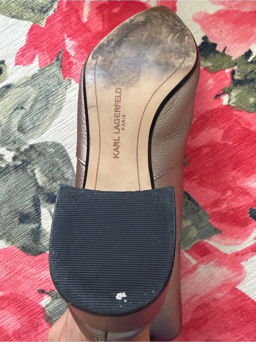 Karl Lagerfeld Metallic Brown Pointed Toe Ankle Boots